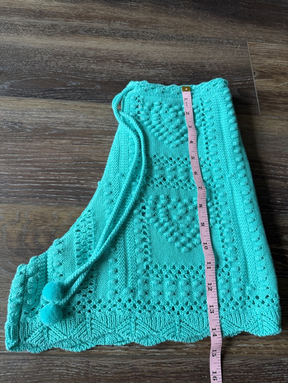 FARM Rio for Anthropologie Aqua Crochet High-Waist Heart Shorts Size XS - Picture 7 of 11